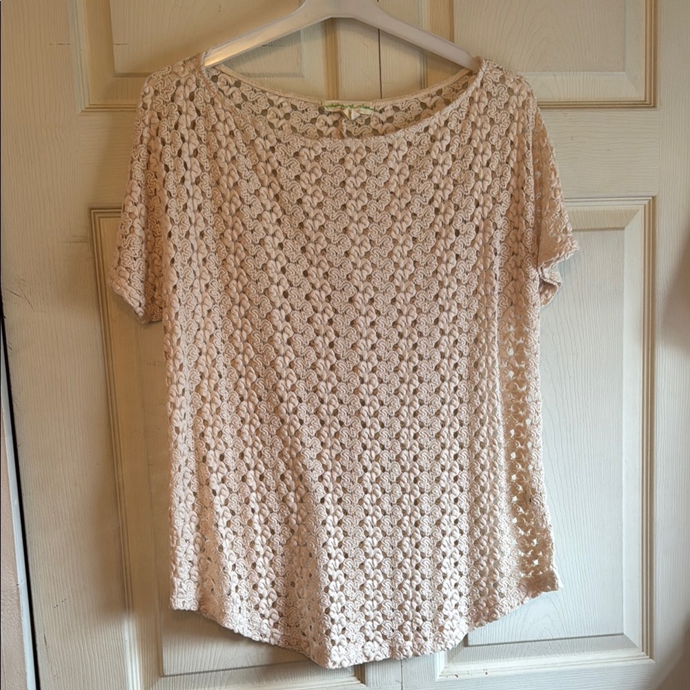 Elegant Cream Crochet Women's Top